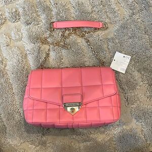 Michael Kors Soho Large Quilted Shoulder Handbag with Chain Strap